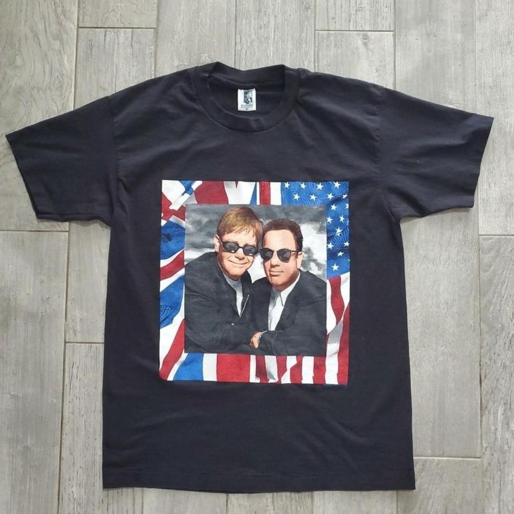 Vintage 1995 Elton John Billy Joel‎ Tour Size XL Black Made In USA